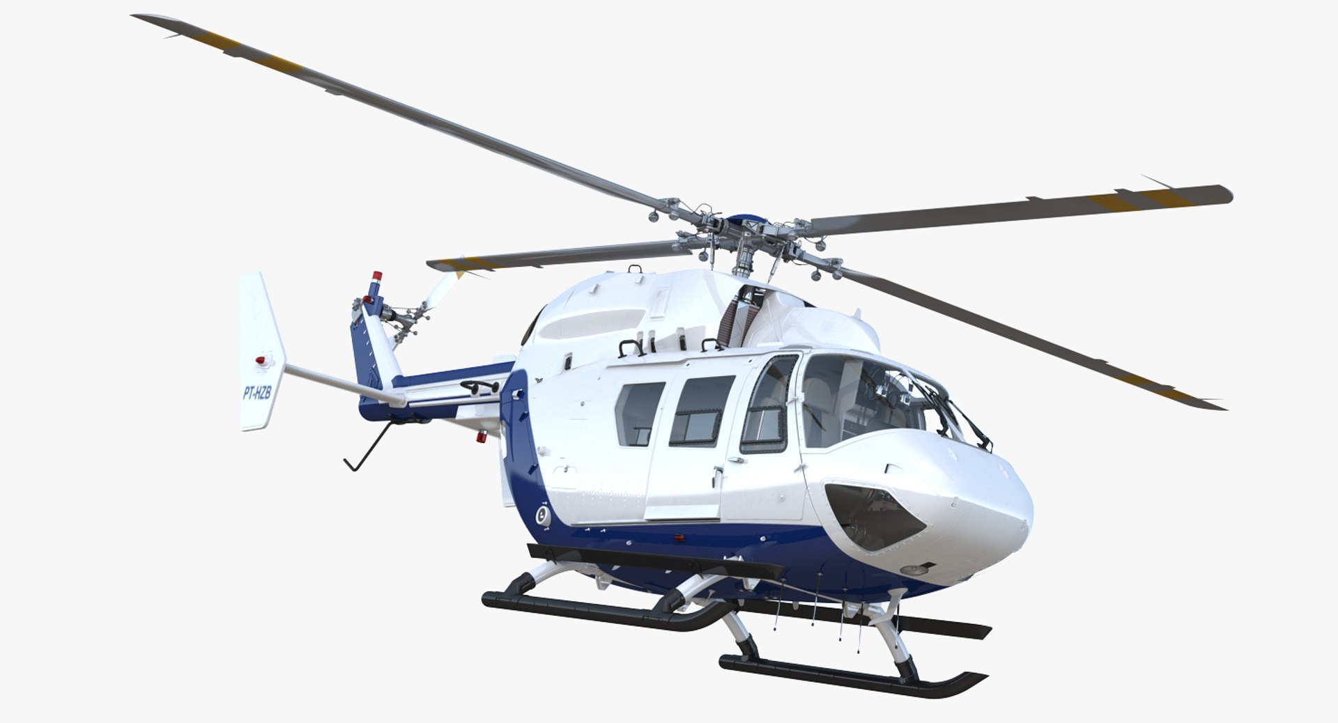 Medium Utility Transport Helicopter Kawasaki BK 117 3D model preview