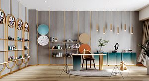 3D Modern Luxury Cosmetics Store for Live Broadcast - VR  AR Ready model