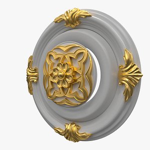 Plaster Ventilation Duct with Ornate Ceiling Rosette 3D Model21