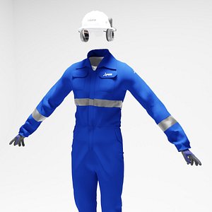 Oil and Gas worker uniform with safety equipments model