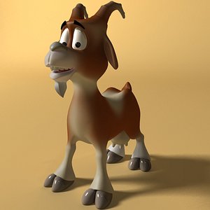 Cartoon Goat Rigged and Animated