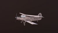 plane top-dressing aircraft airplane seeder biplane Low-poly