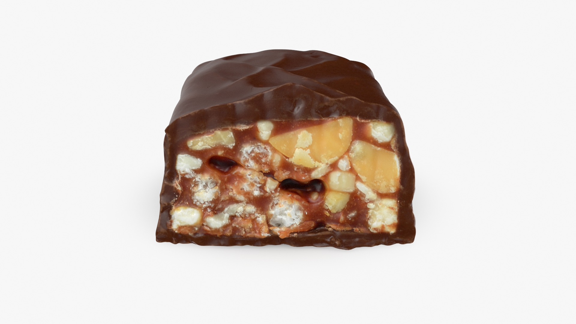 3D Snickers Almond Dark Chocolate Bar Cut - TurboSquid 2192469
