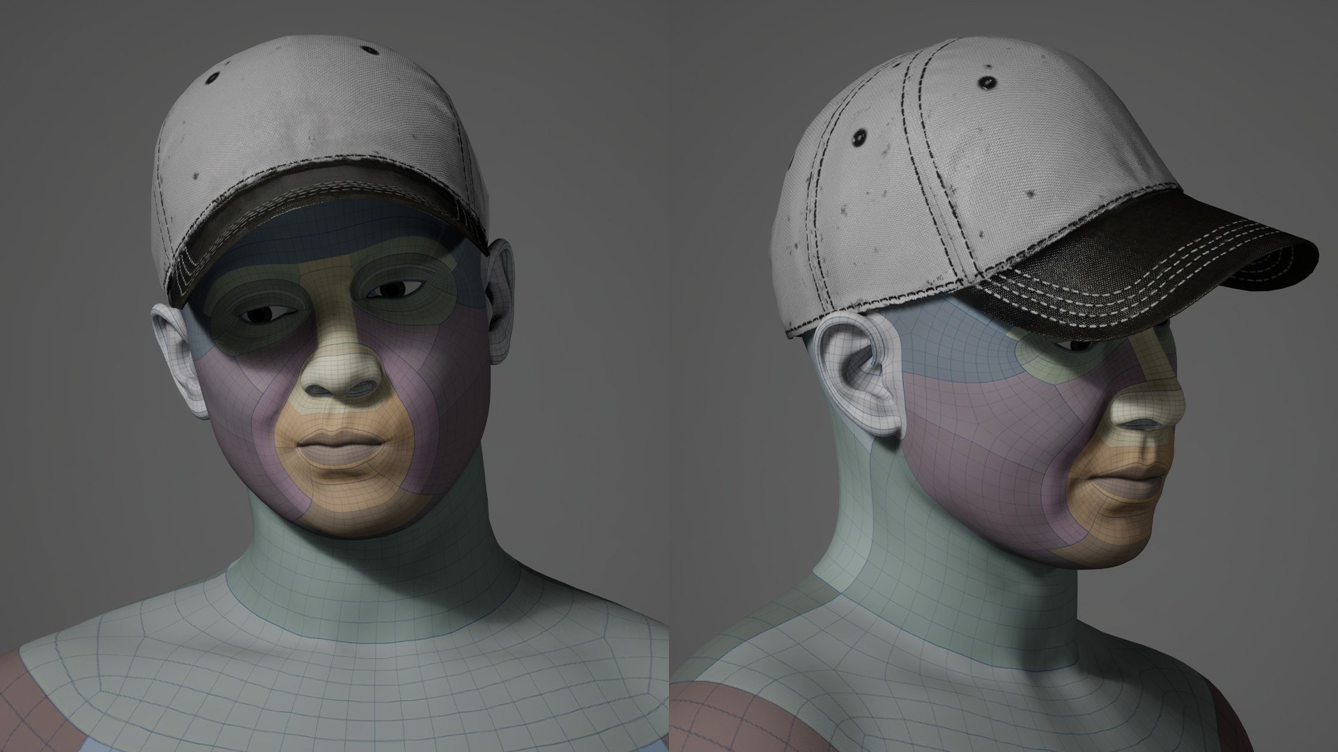 3D Model Baseball Cap - Realistic Two-Tone Stitched Hat - TurboSquid ...