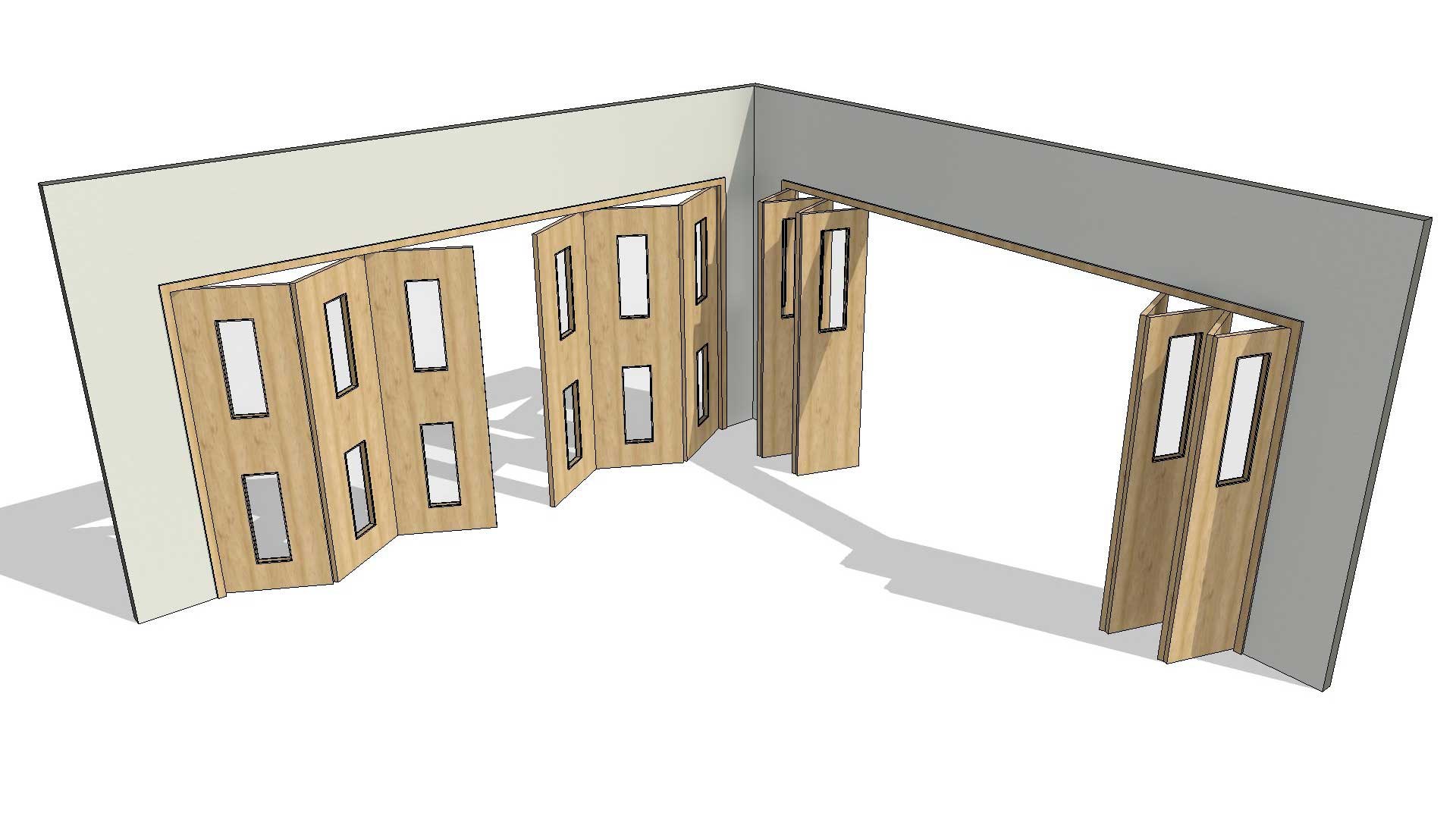 Fully Parametric Double Opening Bi-Fold Doors 3D Model - TurboSquid 2058354