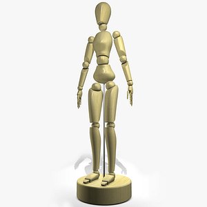 Male Full Body Mannequin Wooden 3D model