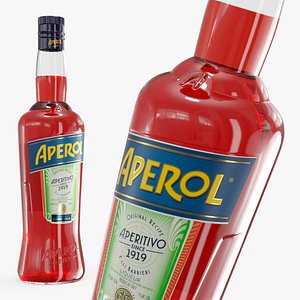 3D Aperol Italian Aperitif Liqueur Bottle