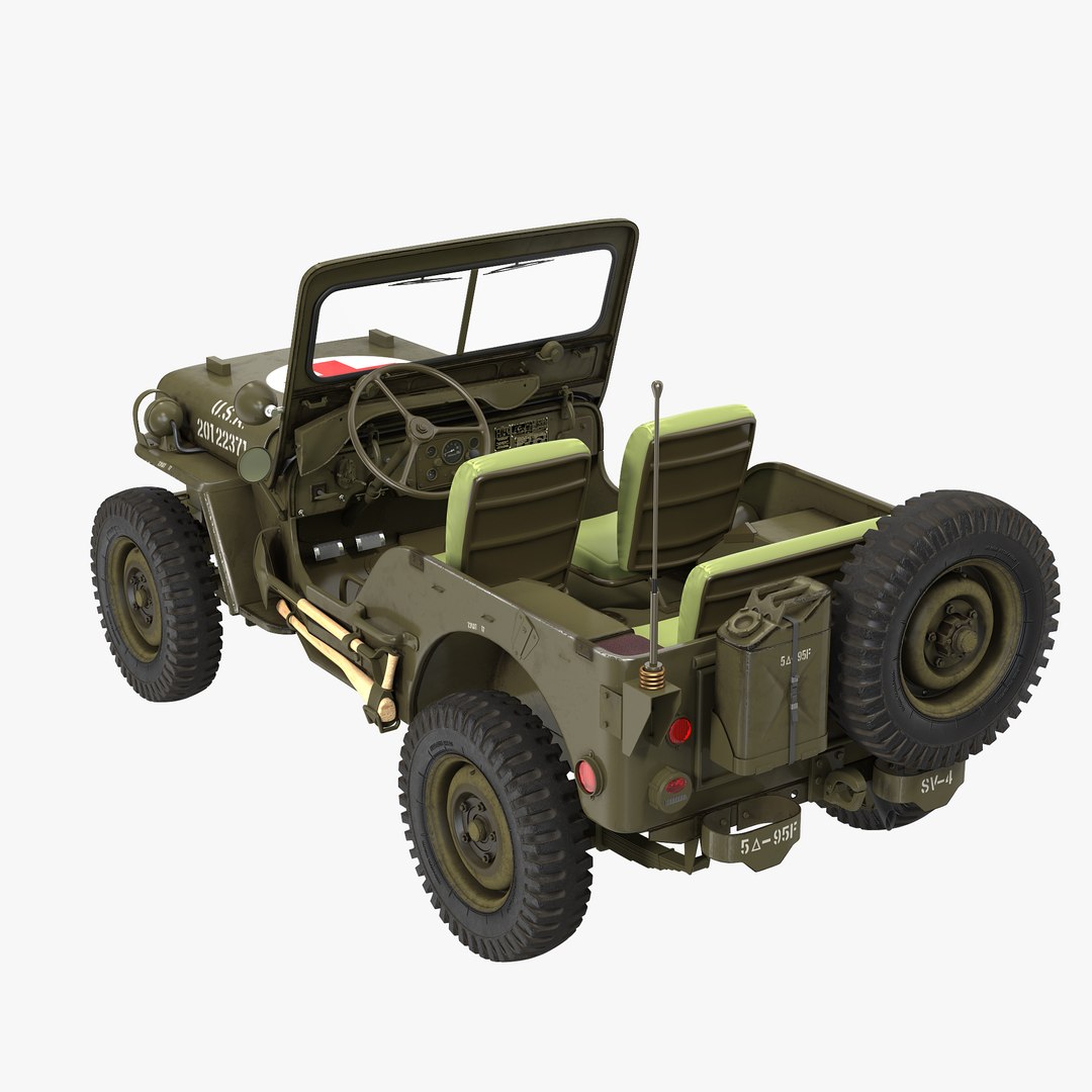 Jeep Willys 1944 Ambulance 3D Model