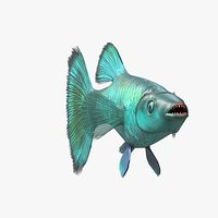 Guppy Fish Malachite Rigged for Maya