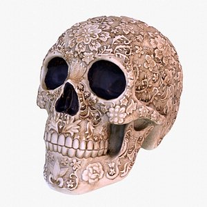 Mexican ethnic sugar skull low-poly 3D model