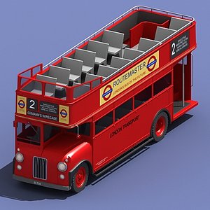 routemaster london tour bus 3d model