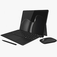 Microsoft Surface Pro 2026 12th Edition Black Rigged Animated