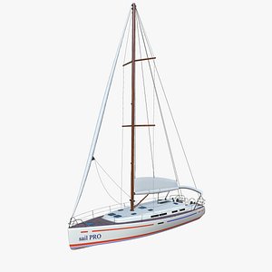 3D model sailing yacht boat pbr