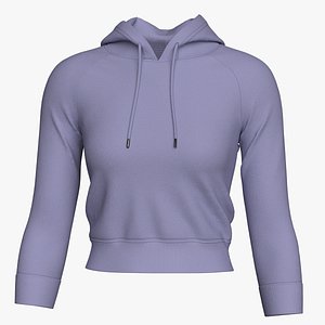3D WOMEN FASHION CROP HOODIE model