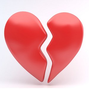 broken heart icon 3D model