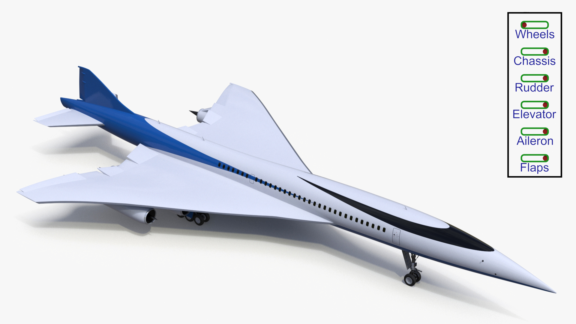 3D Model Supersonic Passenger Jet Rigged - TurboSquid 2268647