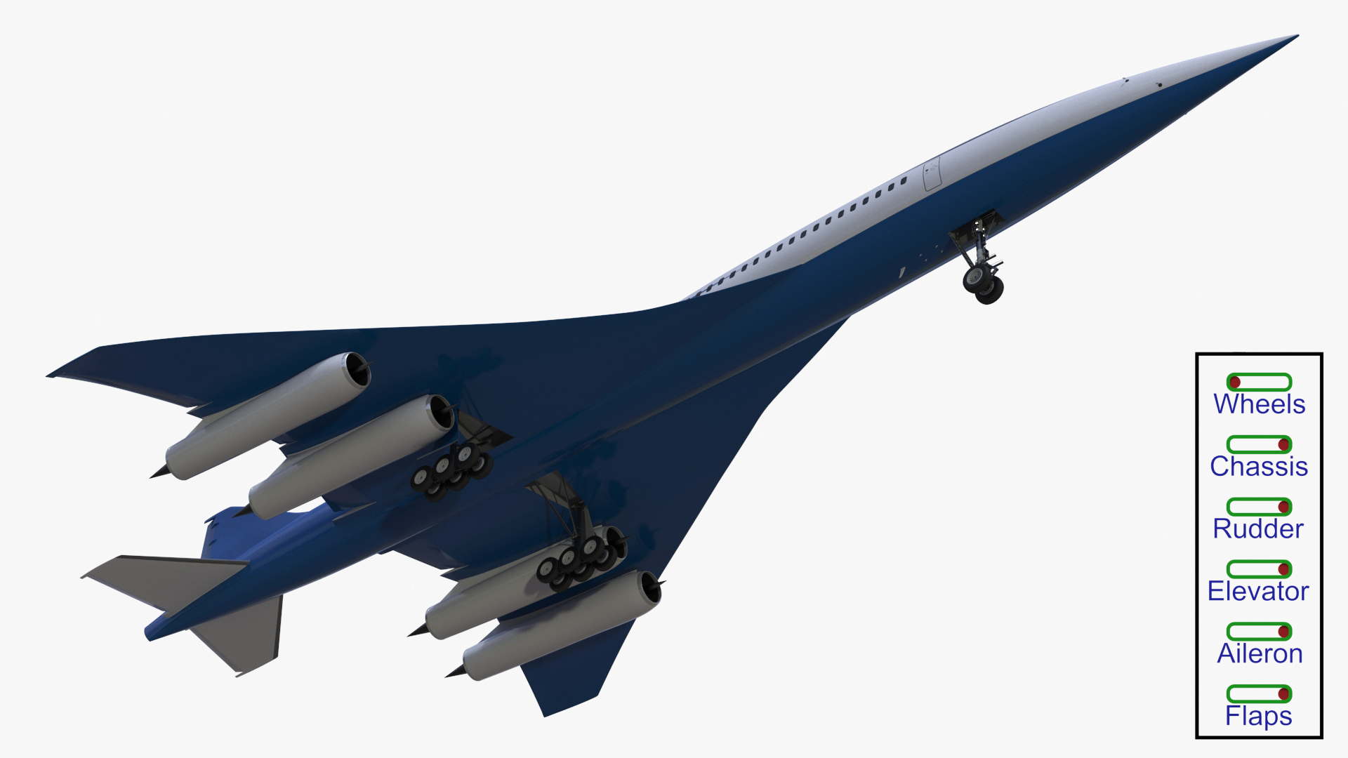3D Model Supersonic Passenger Jet Rigged - TurboSquid 2268647