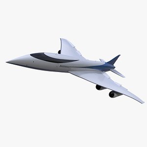 Supersonic Passenger Jet Rigged