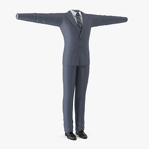 3D mans formal grey suit