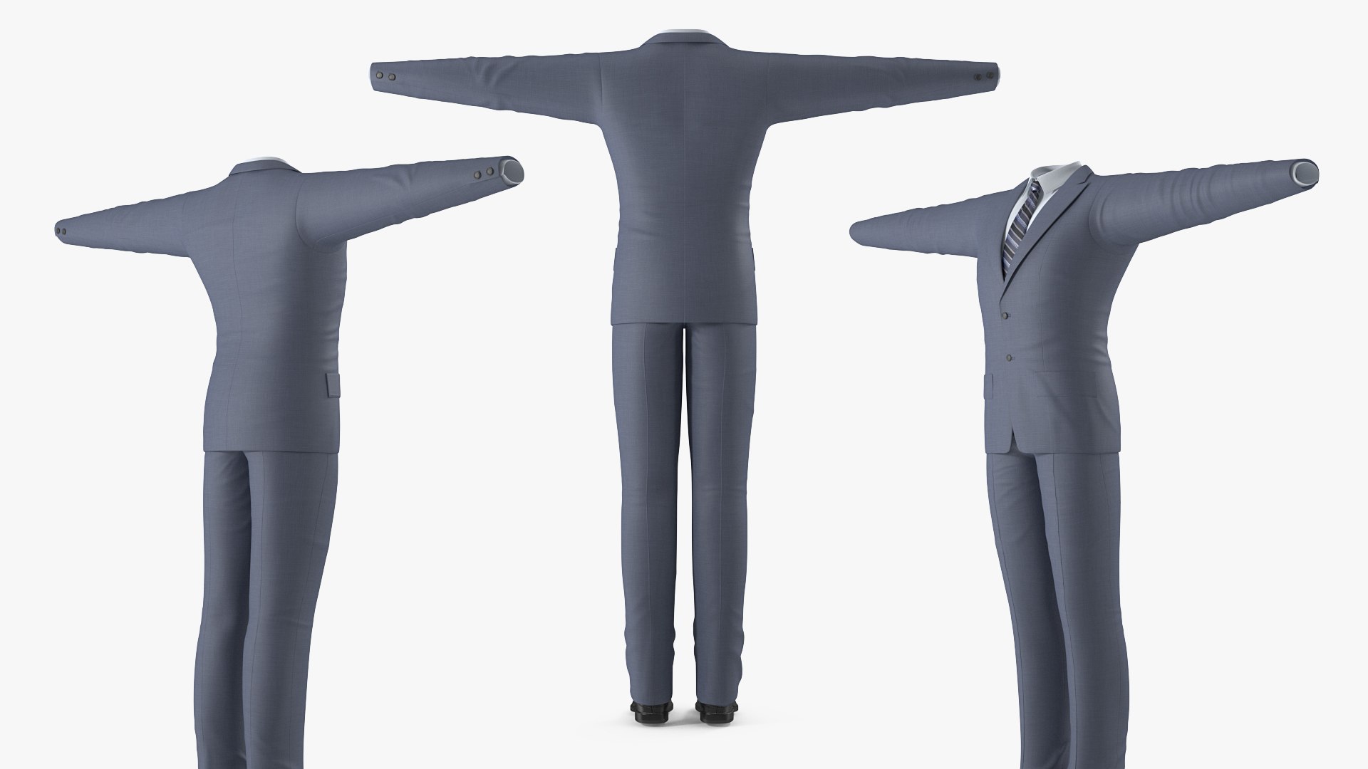 Mans Formal Grey Suit 3D model preview