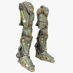 Sci-Fi Mech Robot Automaton Soldier Military Kitbash Parts - Leg 02 with ZBRUSH File Included