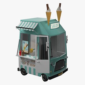 3D Cartoon Ice Cream Van model