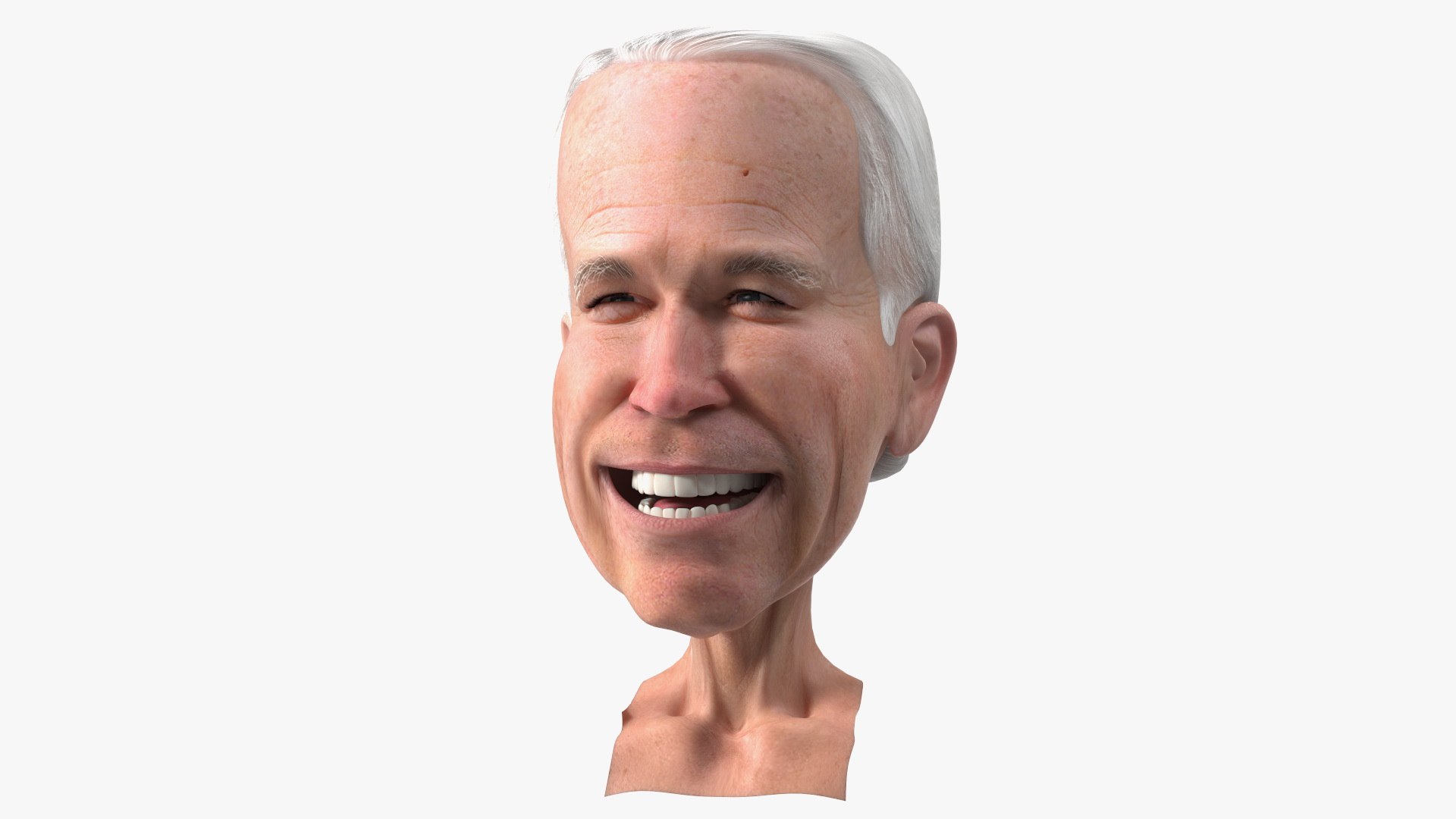Cartoon Joe Biden Head Rigged for Maya 3D model preview