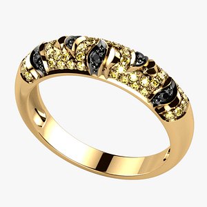 3D model Rhodium Plating Gold Ring