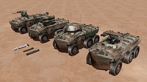 3D Sci-fi APC collection desert camouflage