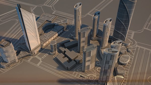 City cityscape 3D model - TurboSquid 1663899
