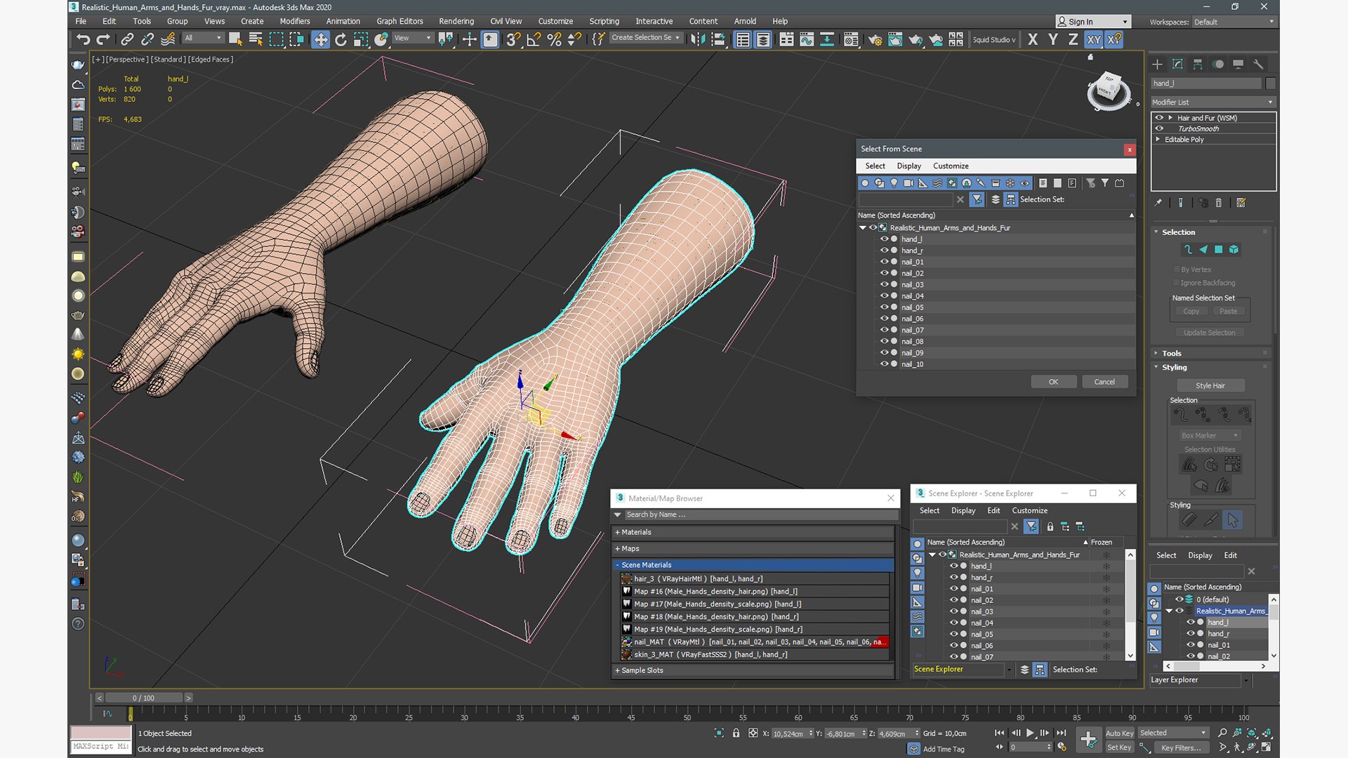 3D Realistic Human Arms And Hands Fur - TurboSquid 2387384