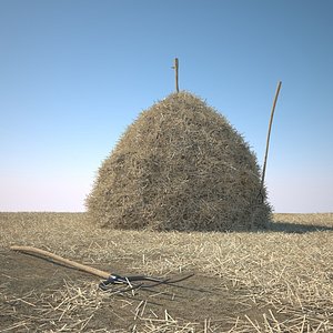 hay stack landscape 3d model