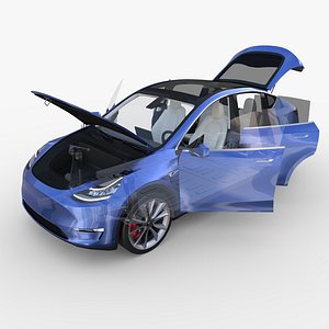 3D tesla y rwd chassis model