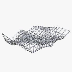 3D Truss Wavy Structure Architecture 03 model