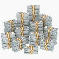 100 Dollar Bill Grouped Stacks