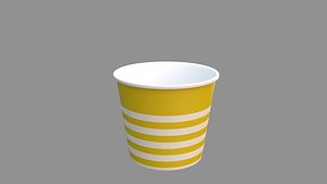 empty striped 03 popcorn tub Yellow