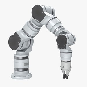Robotic Arm 3 White with Gripper 3D model