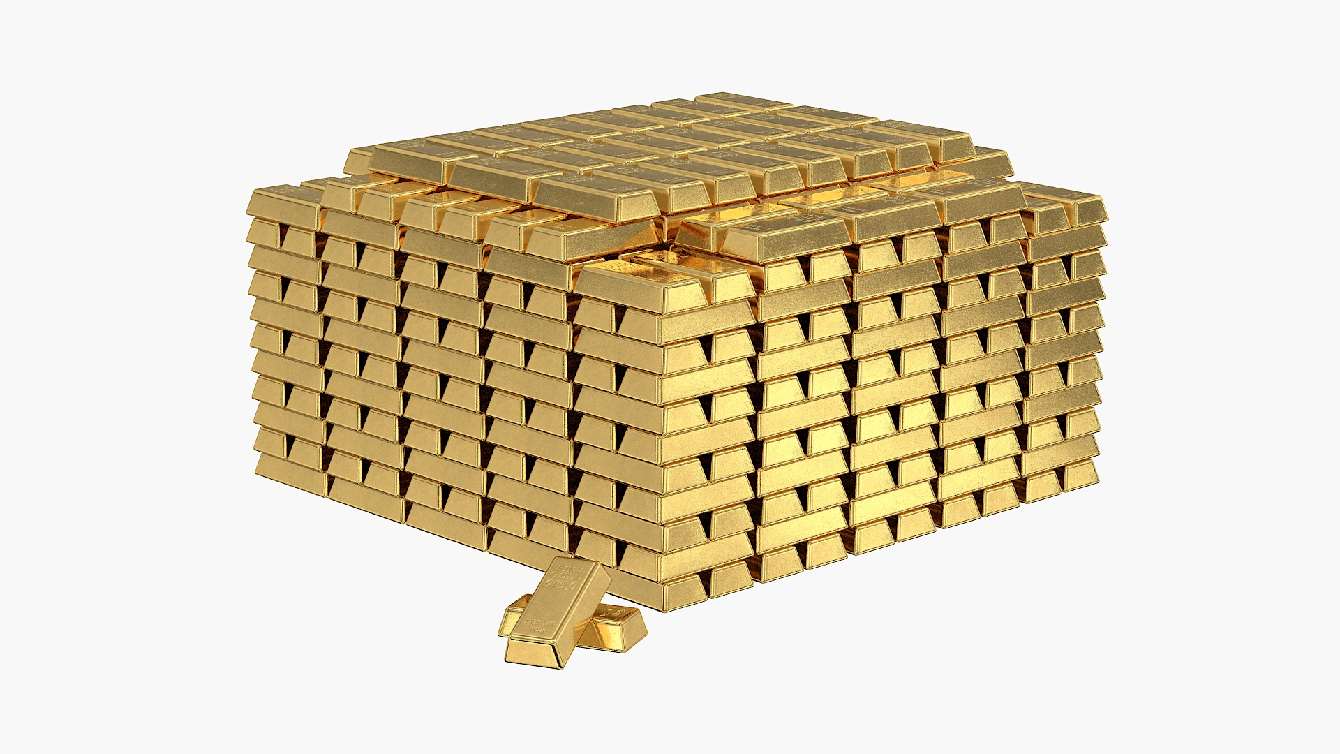 Gold Bars Big Stack 3D Model TurboSquid 1866713
