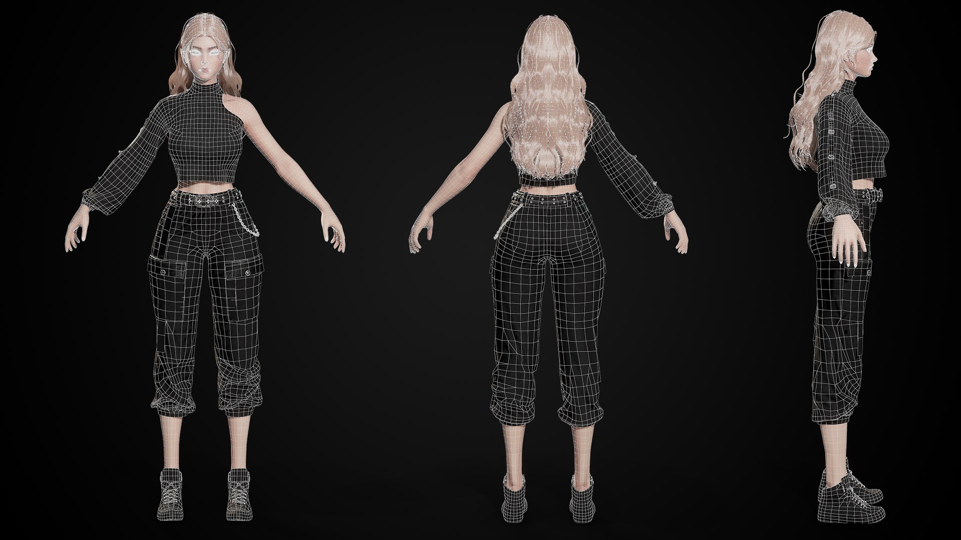 3D Techwear Woman- Game Ready Low-poly 3D Model Model - TurboSquid 2117365