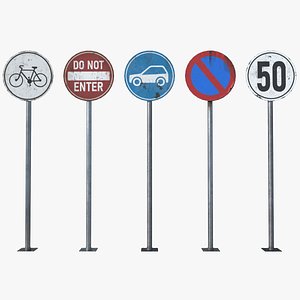 Signboards Round HD 3D model