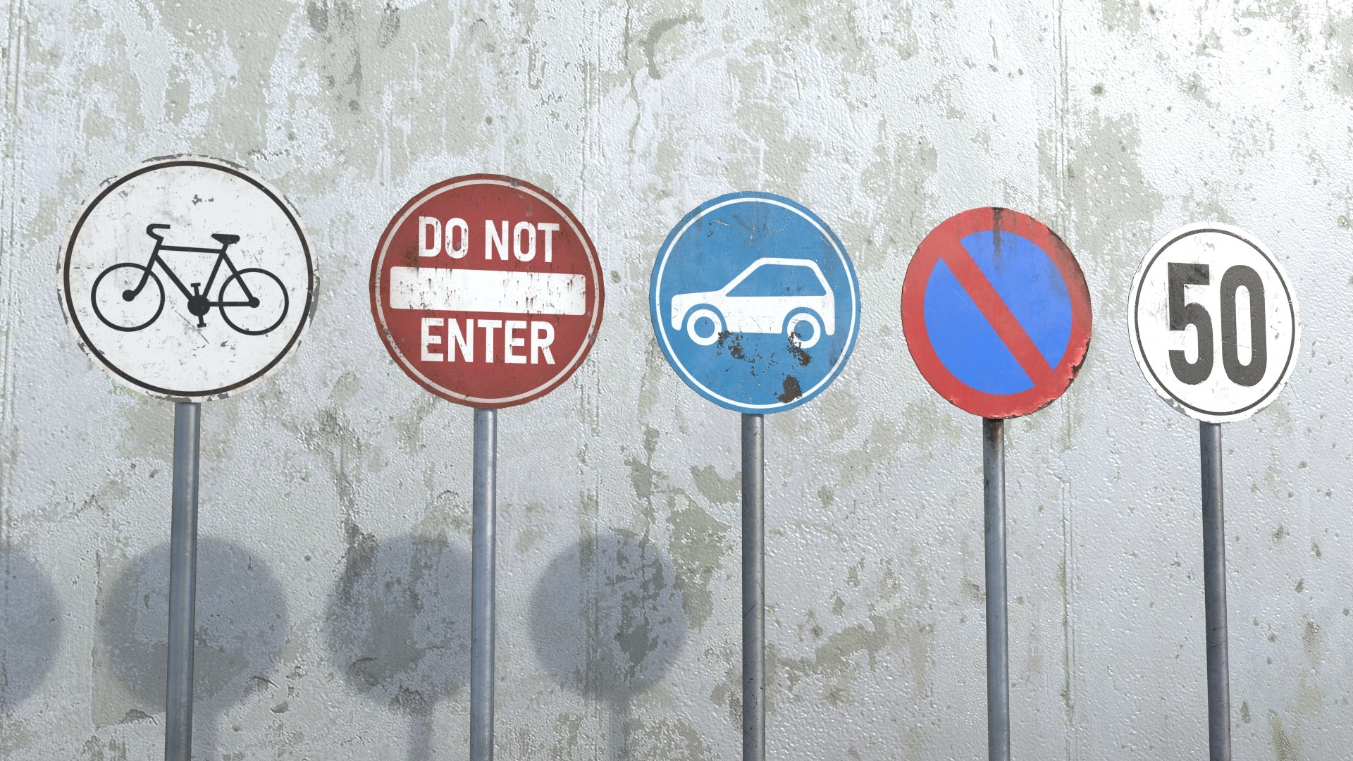 Signboards Round HD 3D Model - TurboSquid 1989735