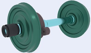 3D model Train Wheelset Assembly with Internal Gear Mechanism
