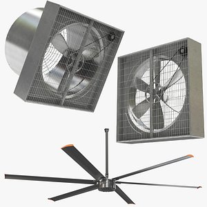 Industrial Fan Collection 3 in 1 3D
