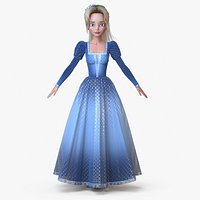 Cartoon Princess Blonde Default Blue