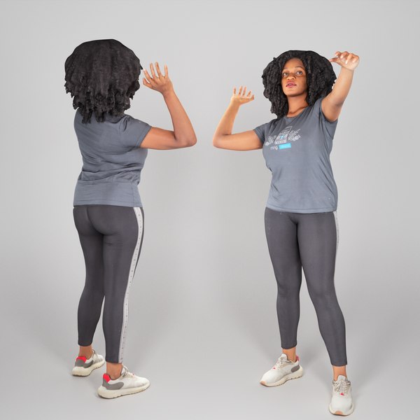 3D scanned human young woman