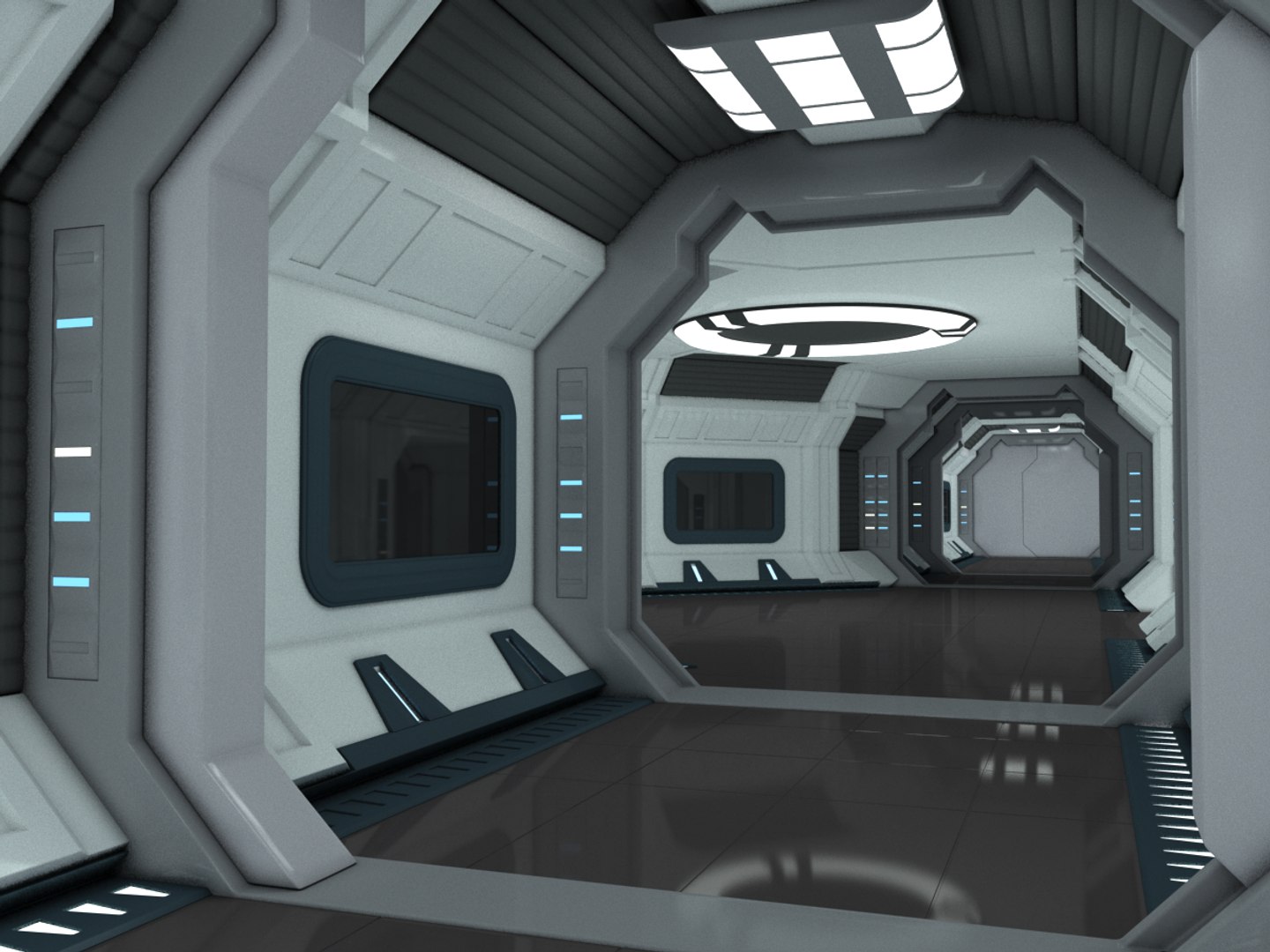 3D Spaceship Interior Modular Model - TurboSquid 1369531