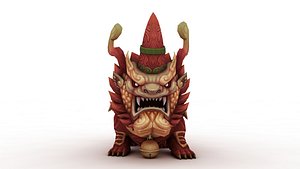 Cartoon angry lion 3D model