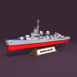 3D fletcher class destroyer model