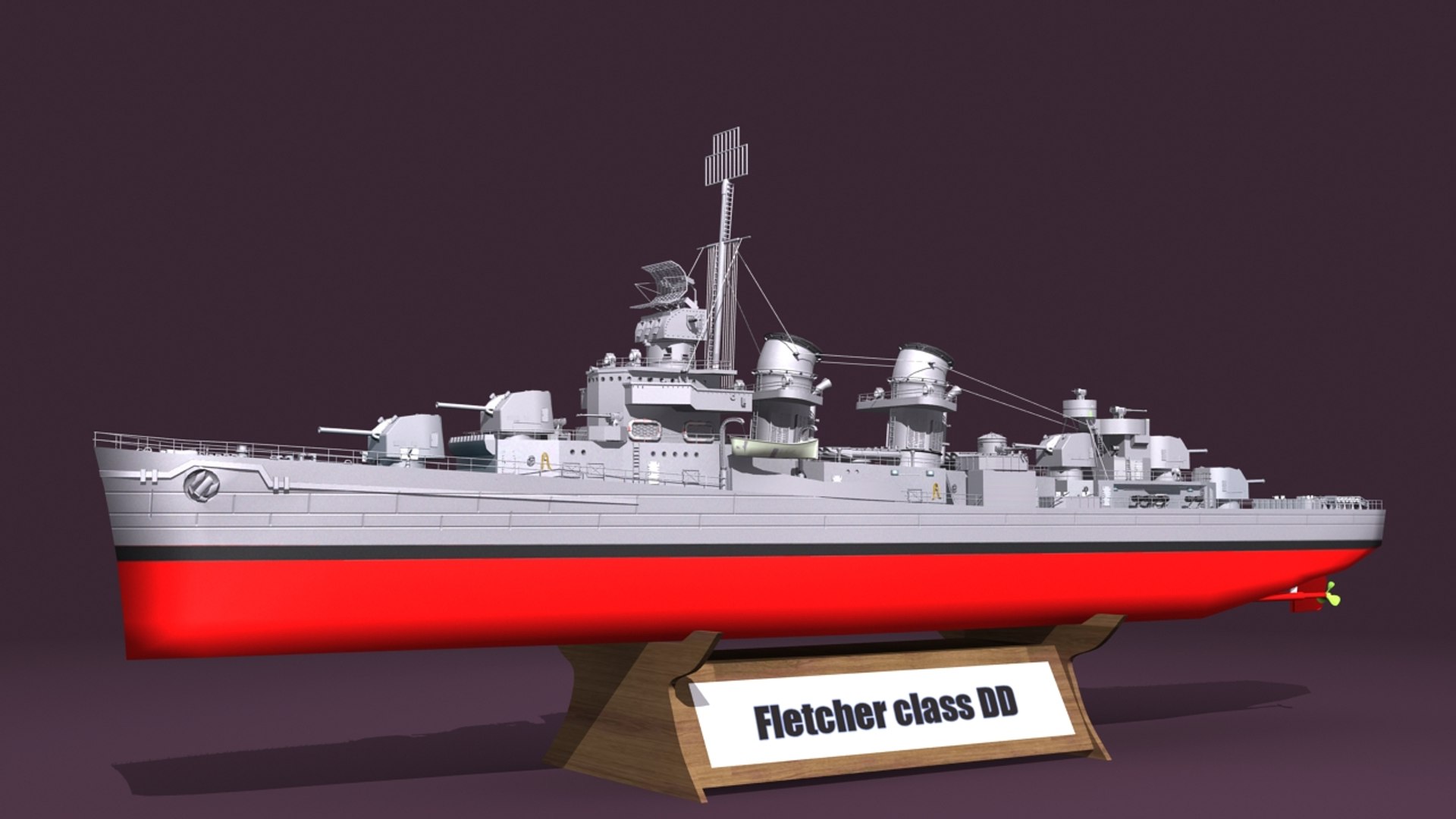 3D Fletcher Class Destroyer Model - TurboSquid 1323683