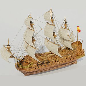 3D XL Spanish San Felipe Ship model